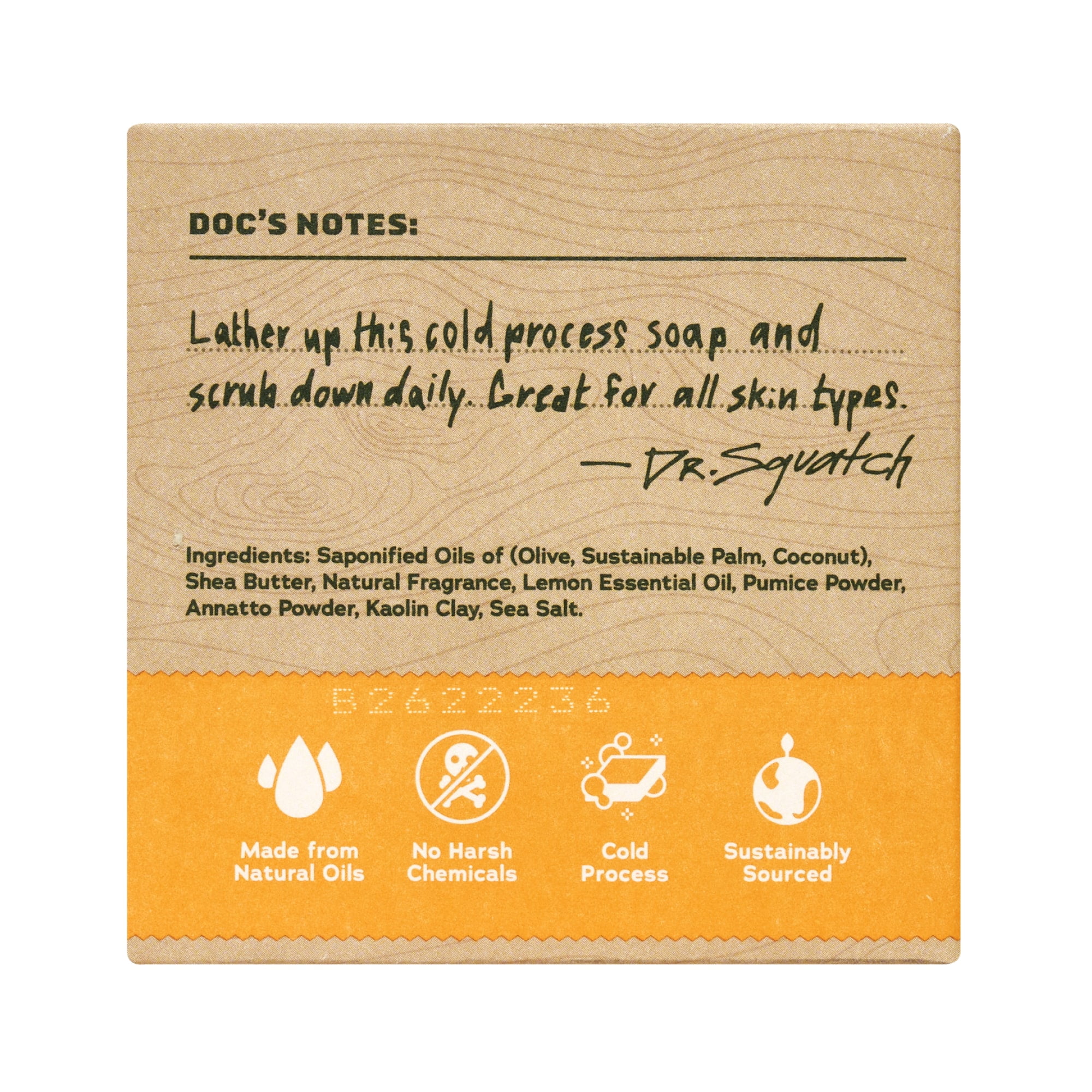 Dr. Squatch Men's Soap, Natural Exfoliating Bar Soap with Summer Citrus Scent (5 oz) k49pm