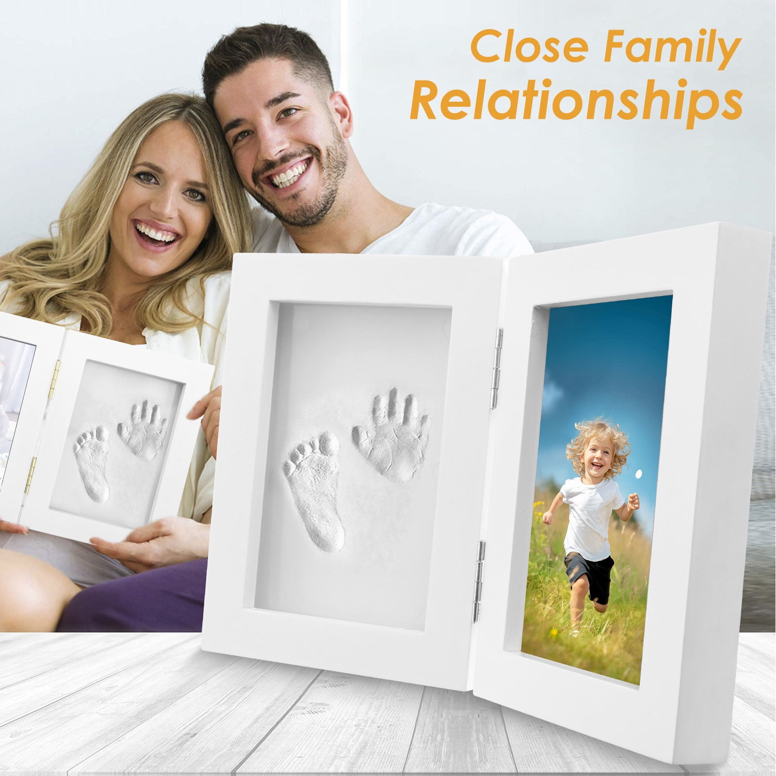 Keyohome Baby Handprint and Footprint Keepsake Frame Kit (White, 12 in x 9 in) qgz9j
