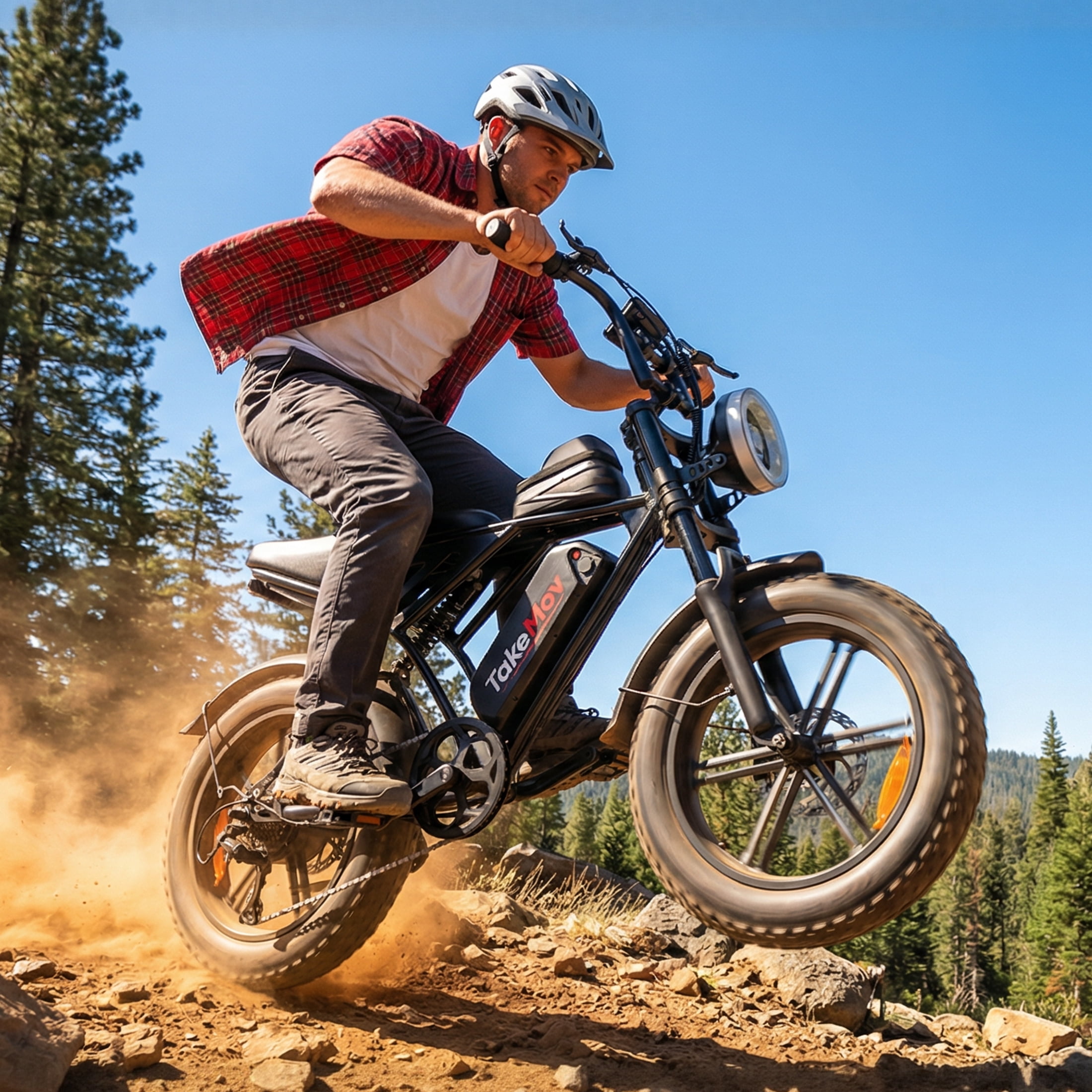TakeMov Electric Mountain Bike, 2000W Peak Motor, Full Suspension Fat Tire E-Bike with NFC Unlock (Black, 20 in) h8gv4