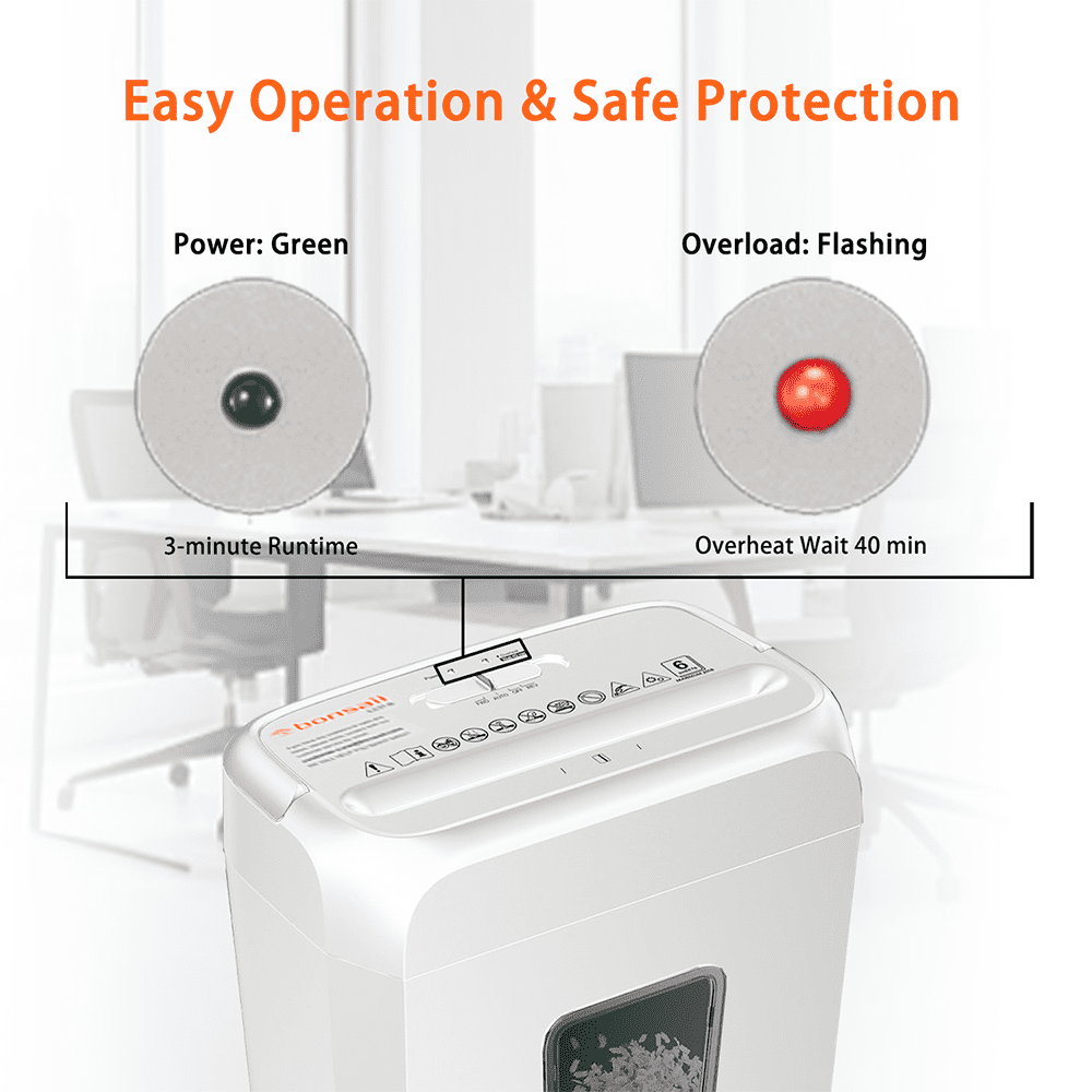 Bonsaii Crosscut Paper Shredder, High-Security P-4 Personal Document Destroyer (White, 3.4 Gallon) w5cwh
