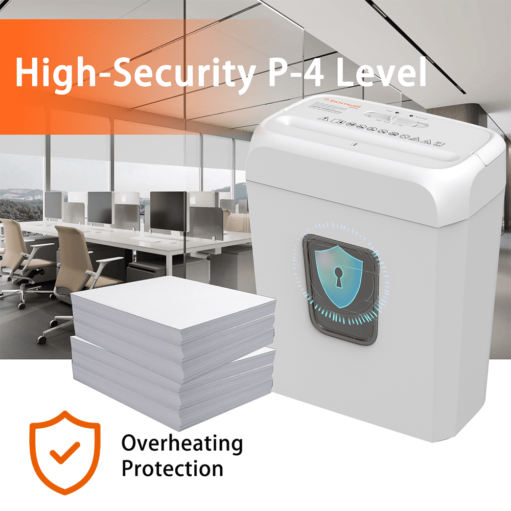Bonsaii Crosscut Paper Shredder, High-Security P-4 Personal Document Destroyer (White, 3.4 Gallon) w5cwh