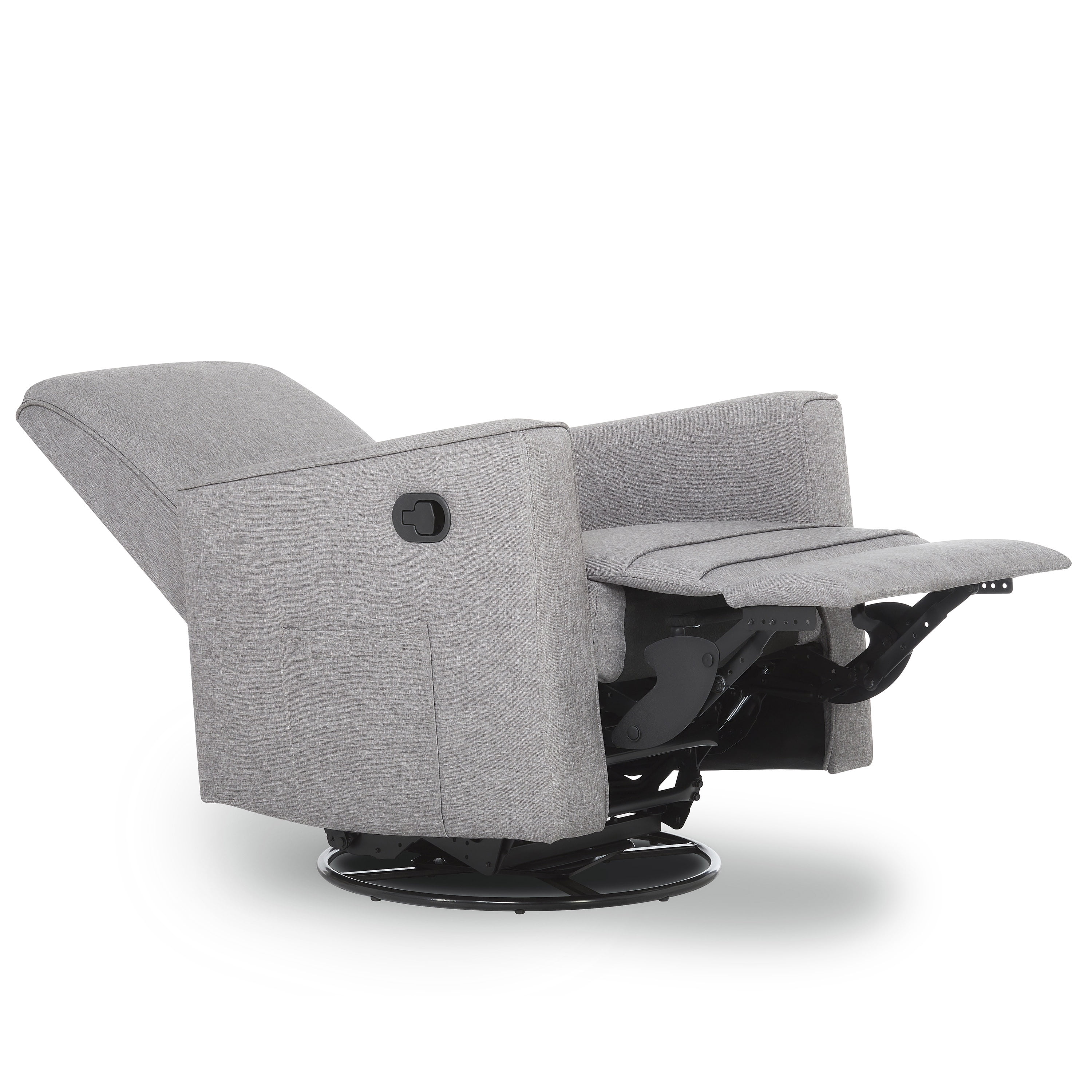 Evolur Raleigh Nursery Glider Recliner and Rocking Chair (Light Gray, 250 lb Capacity) pqmba