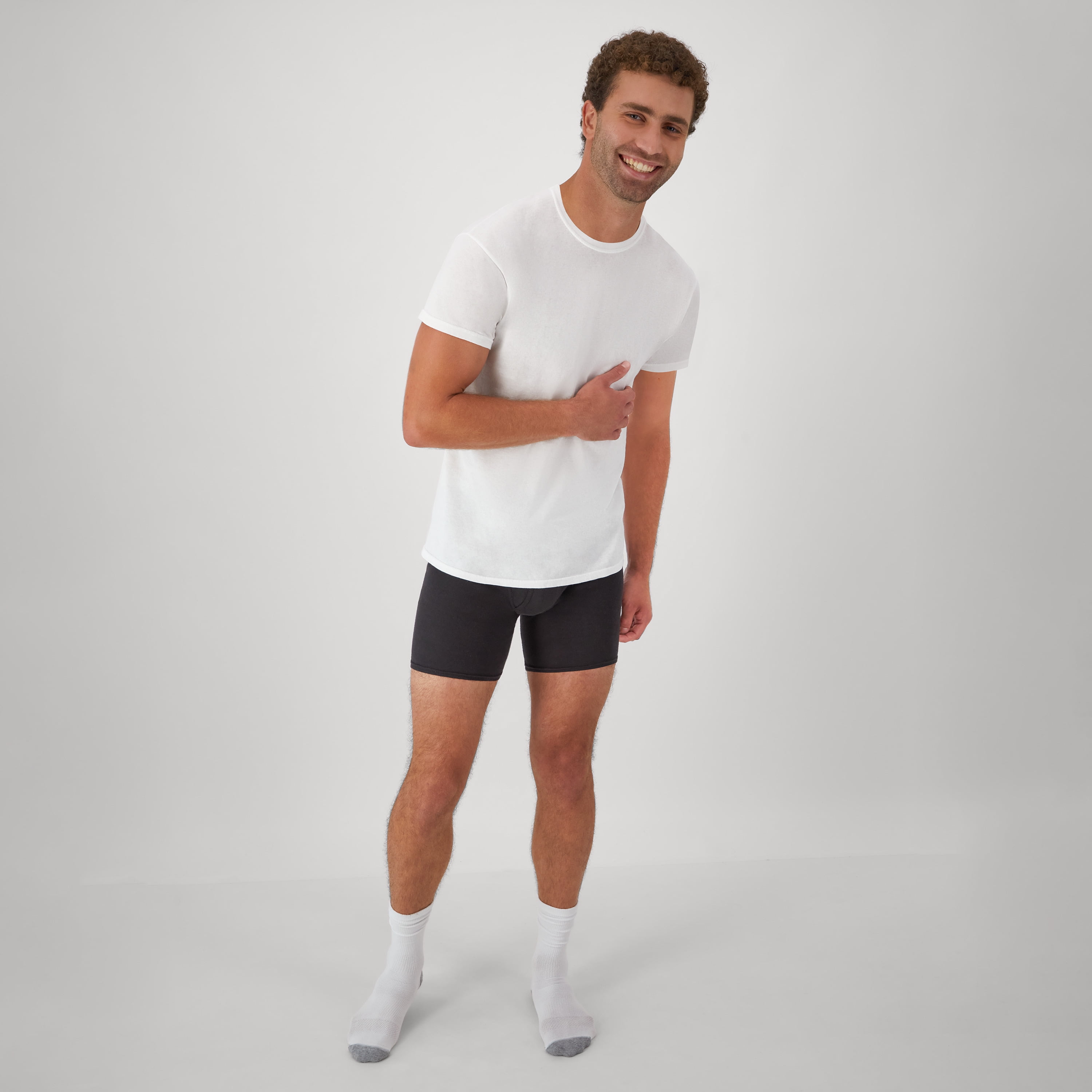 Hanes Men's Crewneck Undershirt Moisture-Wicking T-Shirt (White, L, 3 Pack) k4k4g