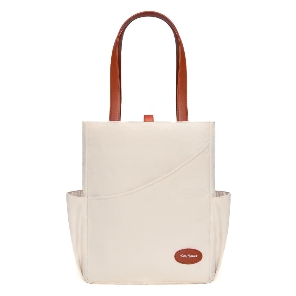 Luzz Pickleball Tennis Tote Bag Versatile Sports Shoulder Bag for Men and Women (Cream, 15 in x 13 in x 6 in) abm7p