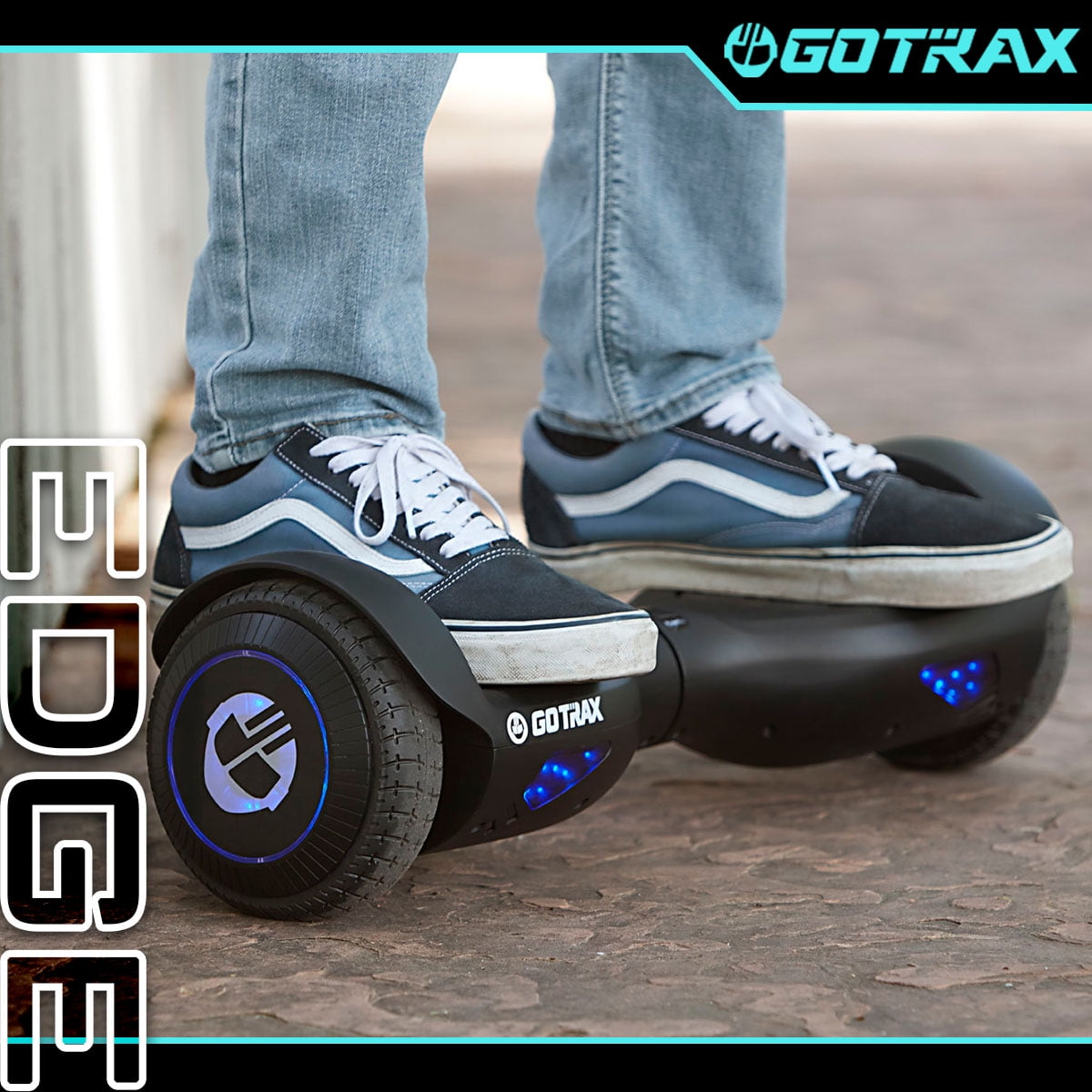 Gotrax Edge Self-Balancing Hoverboard with LED Lights and 6.5 in Tires (Black, 1 Unit) yygx9