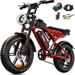 TakeMov Electric Mountain Bike, 2000W Peak Motor, Full Suspension Fat Tire E-Bike with NFC Unlock (Black, 20 in) h8gv4