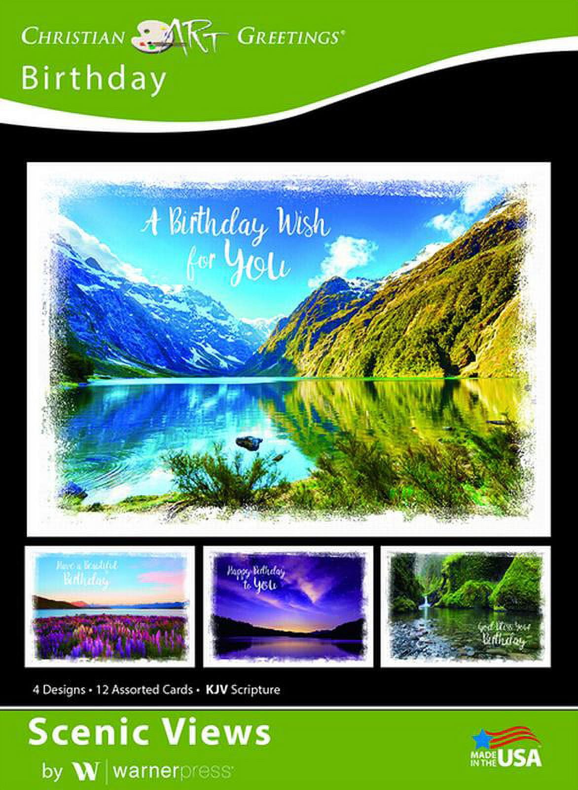 Warner Press Birthday Greeting Cards Scenic Views Collection (12 Count) hti62