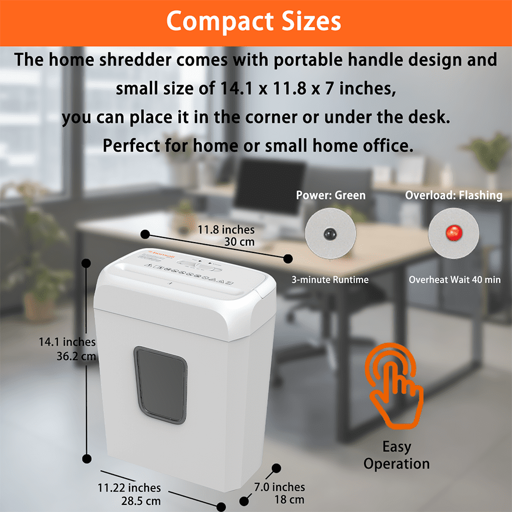 Bonsaii Crosscut Paper Shredder, High-Security P-4 Personal Document Destroyer (White, 3.4 Gallon) w5cwh