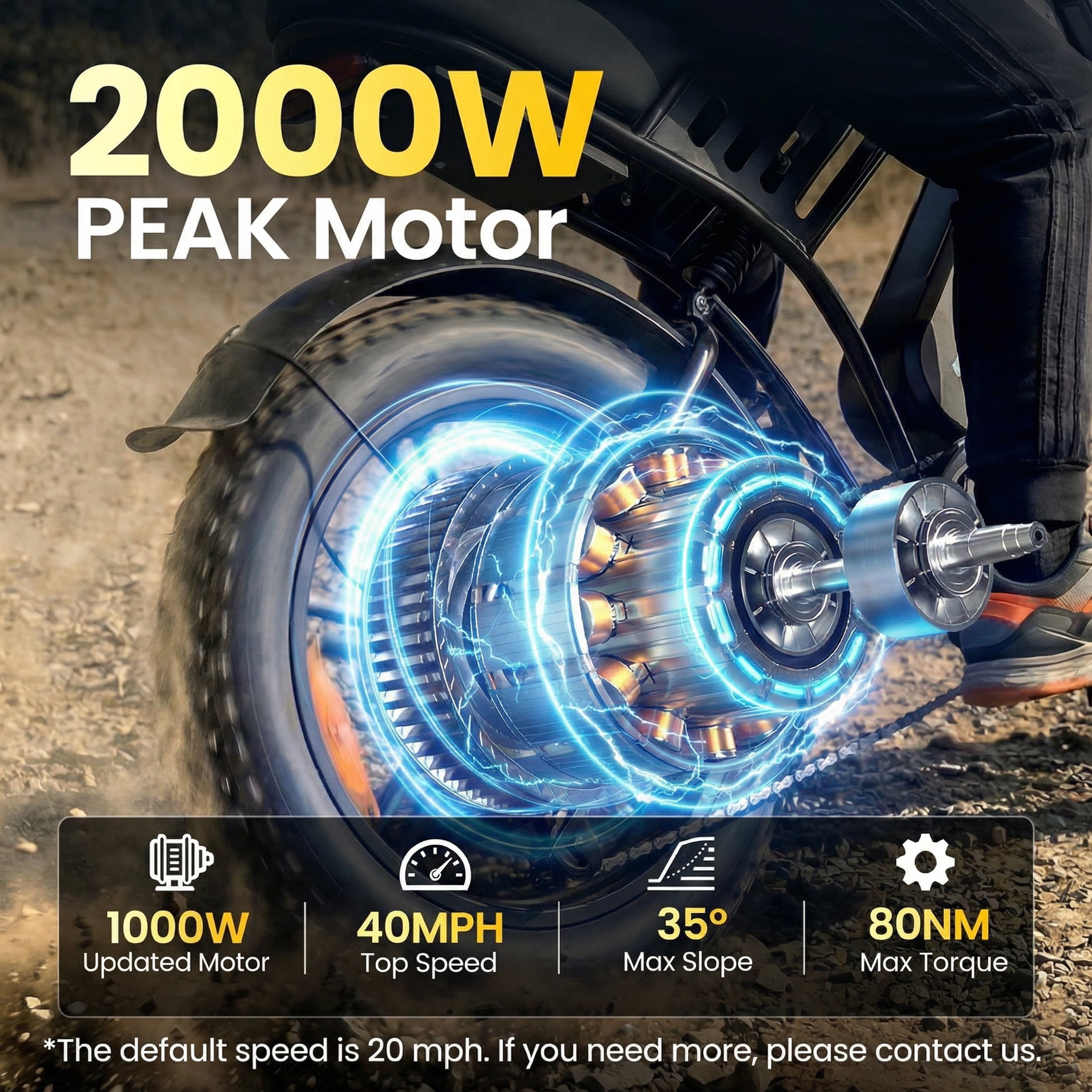 TakeMov Electric Mountain Bike, 2000W Peak Motor, Full Suspension Fat Tire E-Bike with NFC Unlock (Black, 20 in) h8gv4